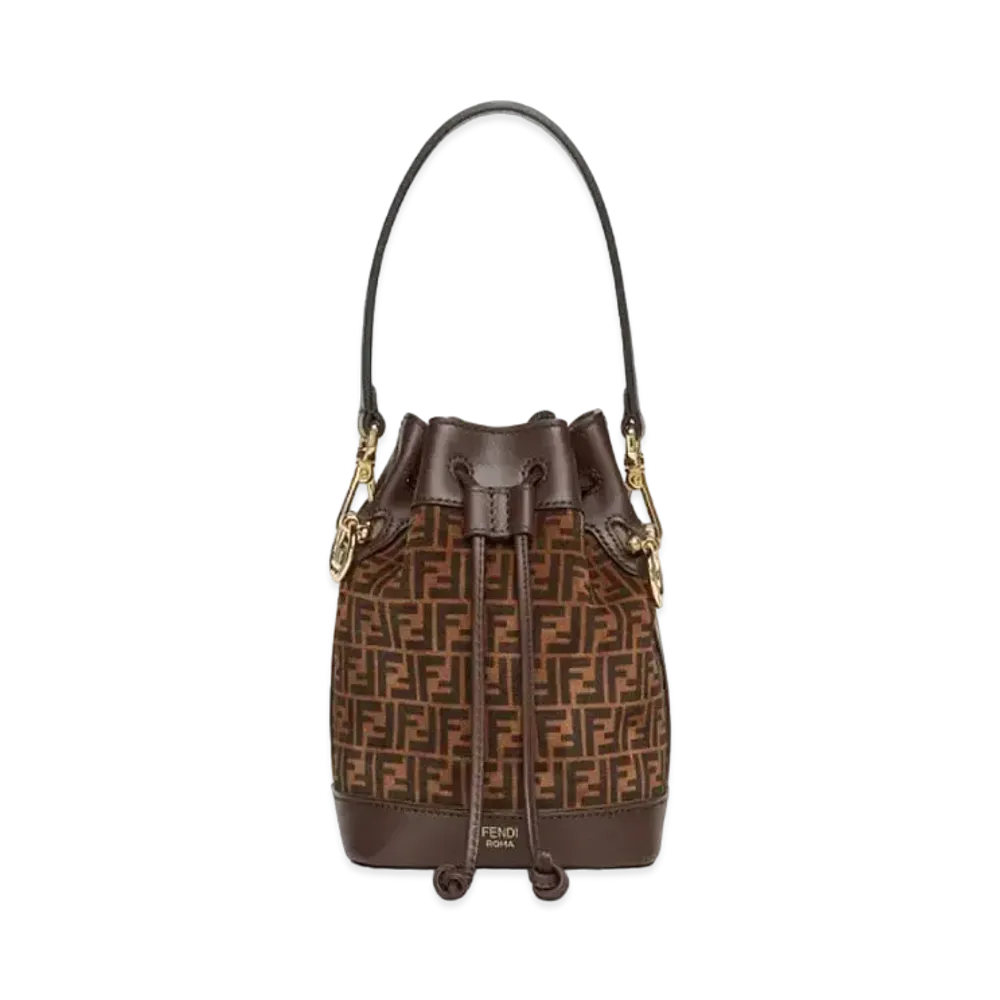 FENDI Mon Tresor Leather Mini-Bag With FF Print "Brown"