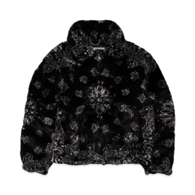 Supreme Bandana Faux Fur Bomber Jacket "Black"