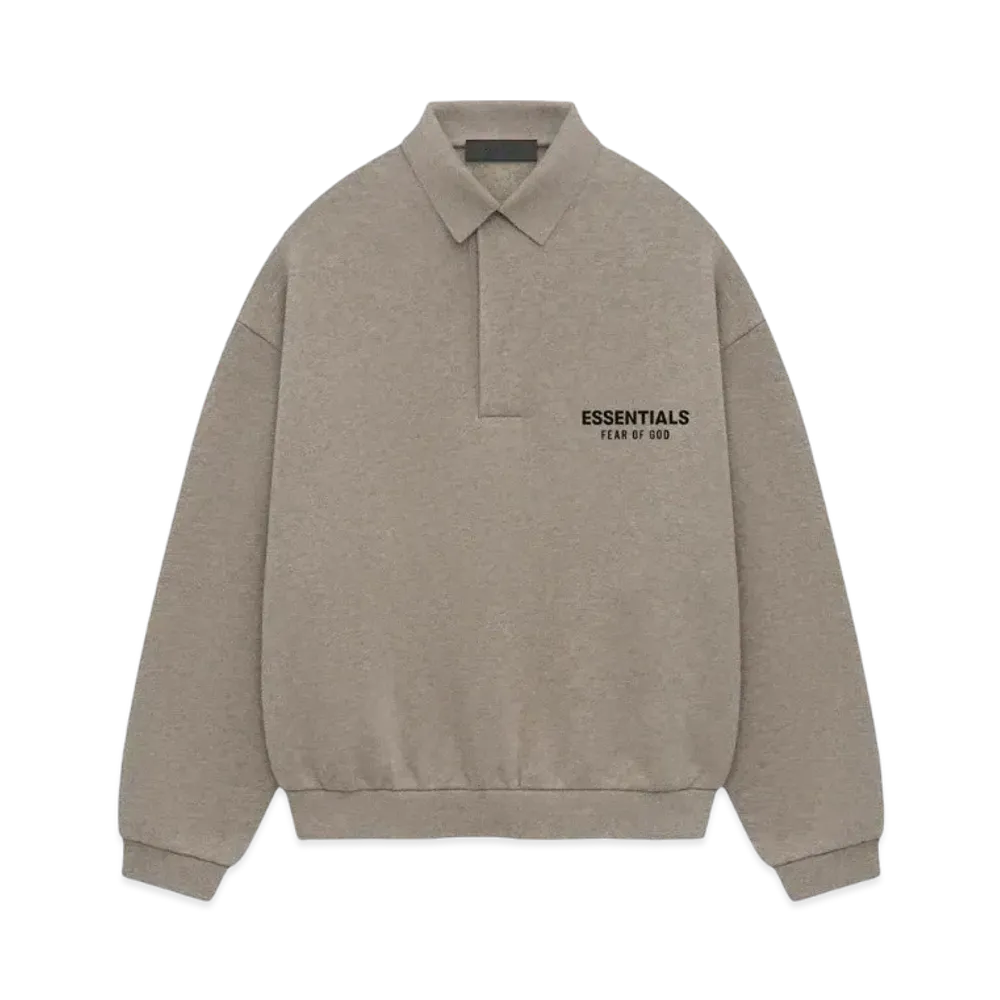 FEAR OF GOD ESSENTIALS Fleece Polo "Heather Gray"