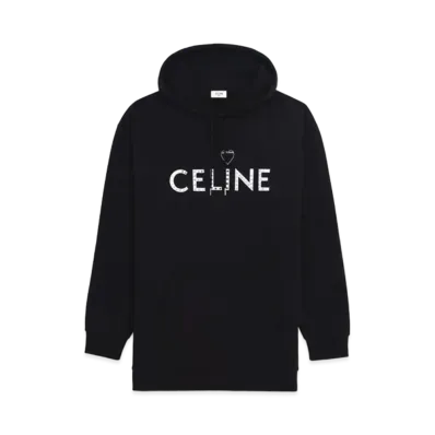 CELINE Hoodie In Cotton Fleece With Artist Print "Black/White"