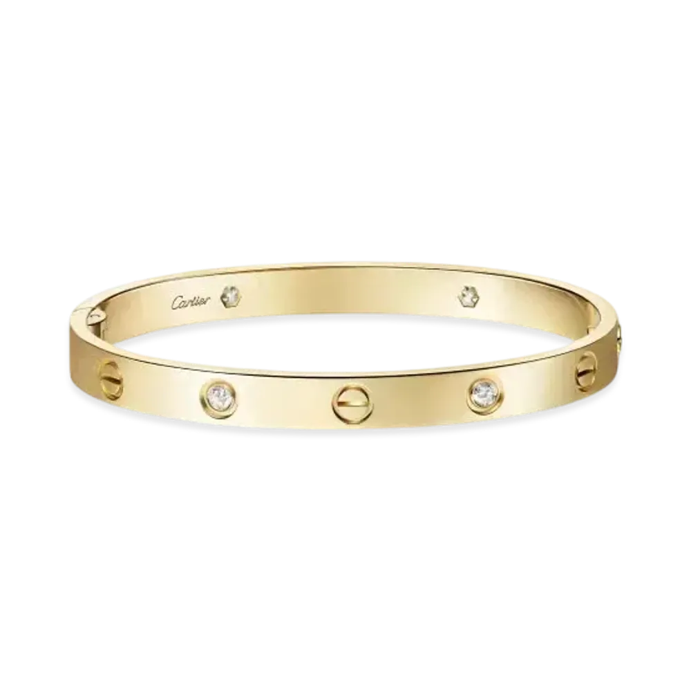 Cartier Love Bracelet Single-Screw Closure Classic Model 4 Diamonds "Yellow Gold"