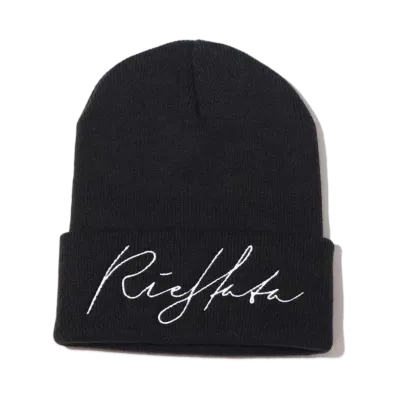 atmos Pink x RIEHATA Logo embroidered knit hat "Black"