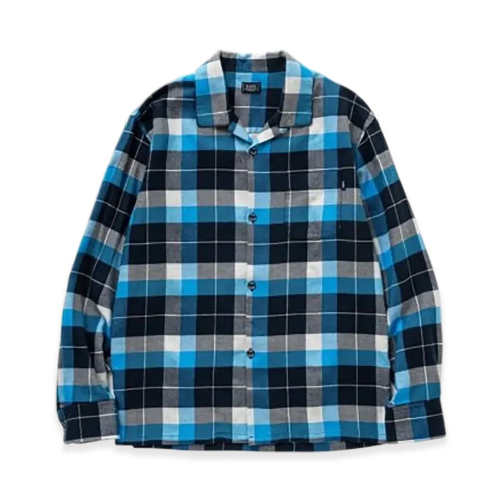 RATS Cotton Rayon Check Shirt "Navy/Blue check"