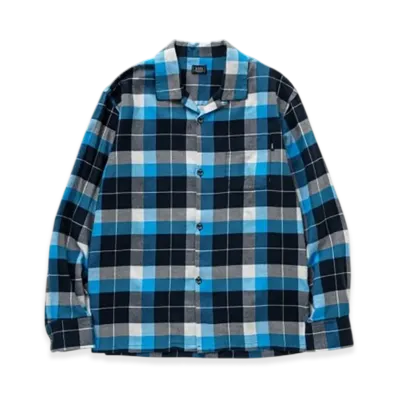 RATS Cotton Rayon Check Shirt "Navy/Blue check"