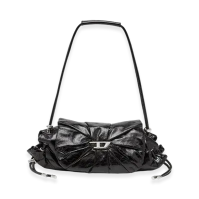 Diesel Scrunch-D Shoulder S Scrunch-D S-Shoulder Bag In Scrunched Leather "Black"