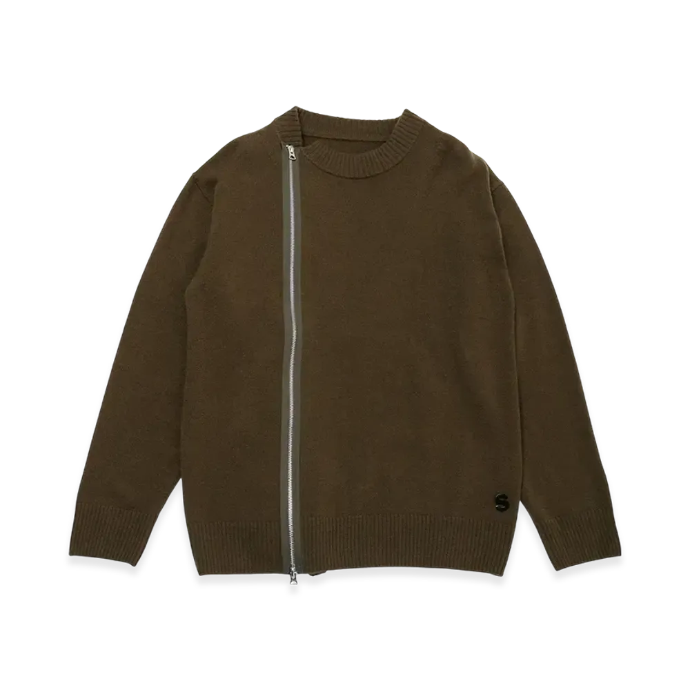 sacai S Wool Knit Blouson "Khaki"