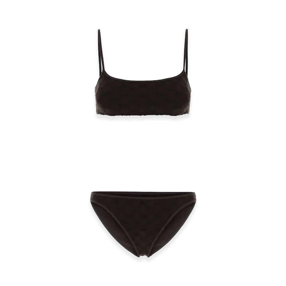 GUCCI Women's Stretch GG Jersey Bikini "Brown/Chocolate"