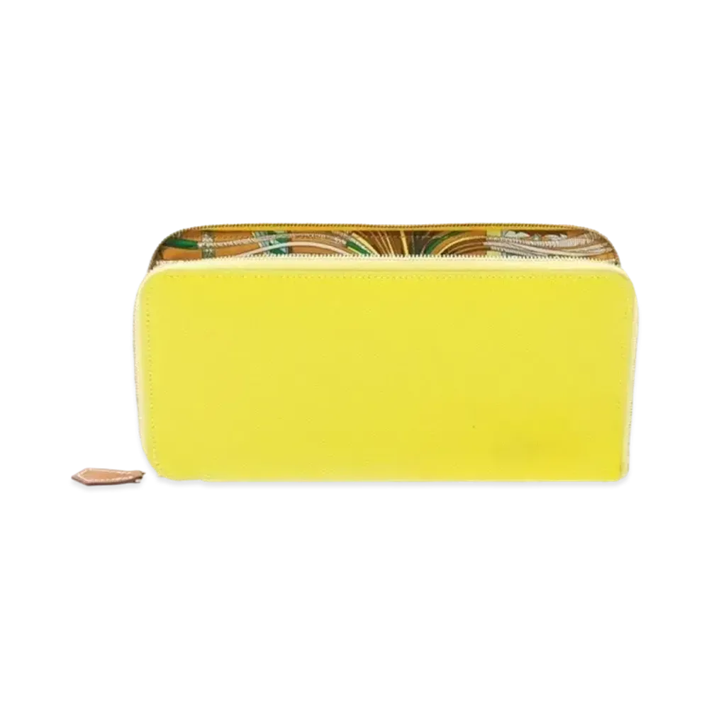 Hermes Azap Silk'In Long Veau Epsom/Silk "Lime/Sesame/Silver"