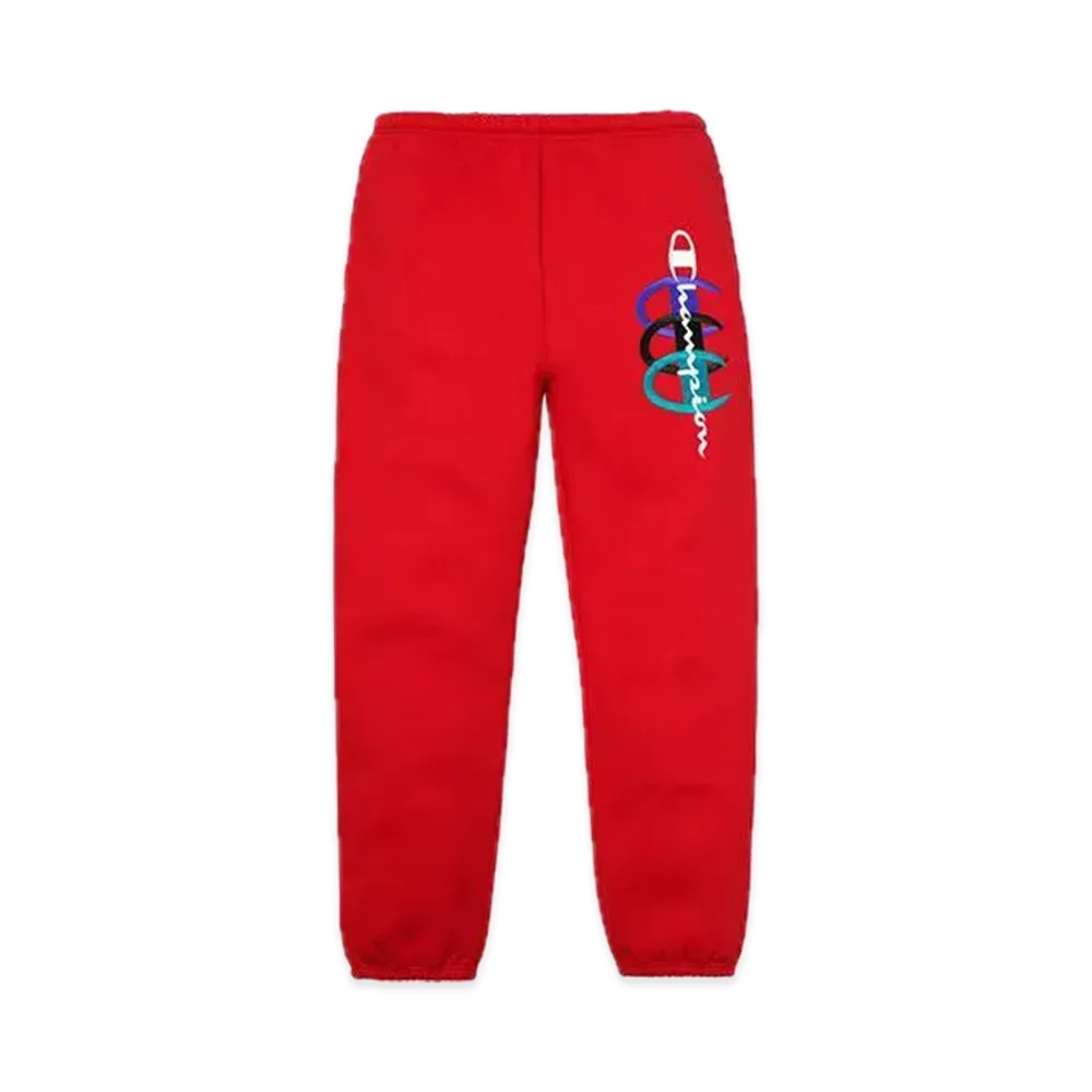 Supreme x Champion Stacked C Sweatpant "Red"