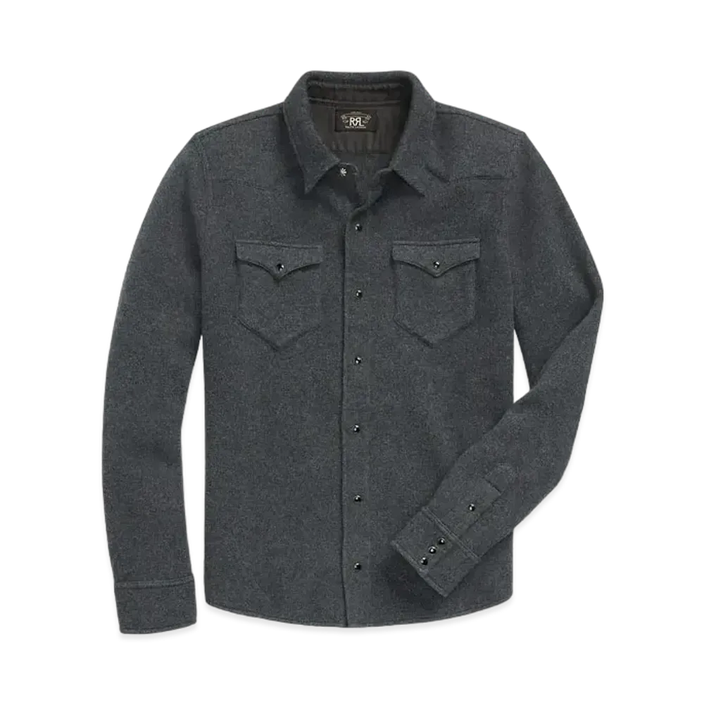 RRL Ralph Lauren Casmere Western Shirt Sweater "Gray"