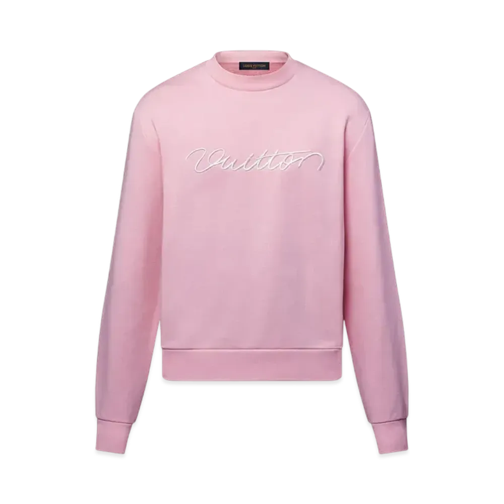 Louis Vuitton Men's Embroidered Cotton Crewneck "Pink"