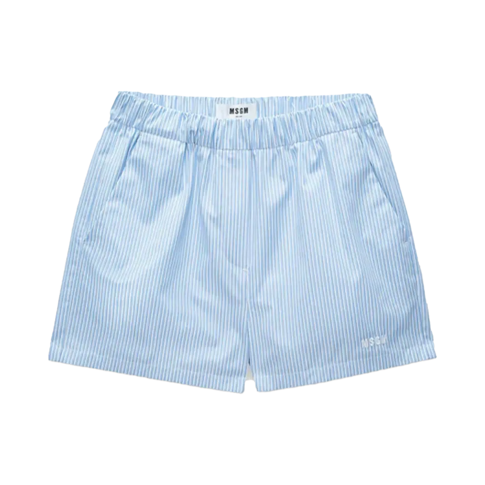 MSGM Striped Poplin Shorts "Blue"