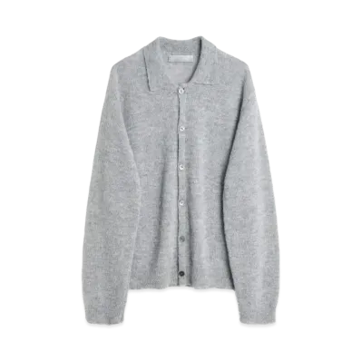 OUR LEGACY Evening Polo Melange Fuzzy Alpaca "Dust"