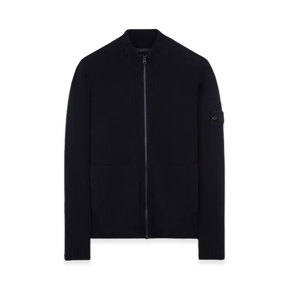 Stone Island 561FA Ghost Piece Geelong Wool Mock Neck Knit - 23FW "Navy Blue"