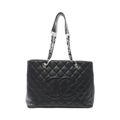 CHANEL GST Matelasse Chain Tote Bag Caviarskin "Black/Silver"