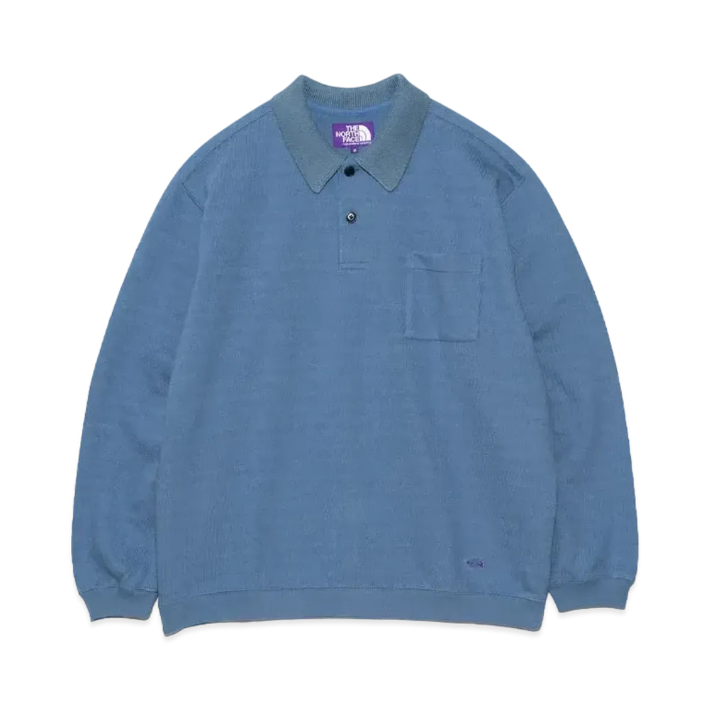 The North Face PURPLE LABEL Field Long Sleeve Pocket Polo "Smoke Blue"