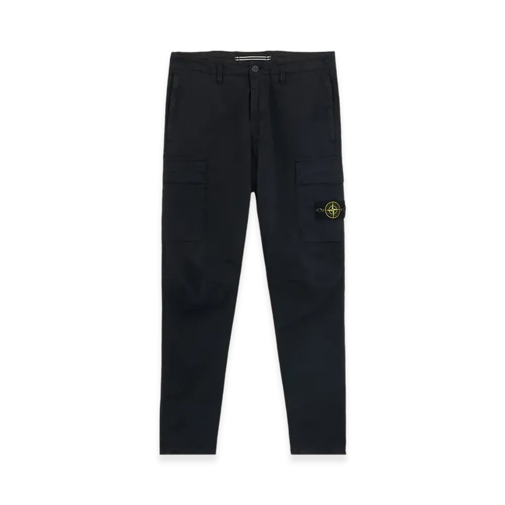 Stone Island 30410 Supima Cotton Twill Stretch TC Regular Tapered Fit Cargo Pants - 24FW "Navy Blue"
