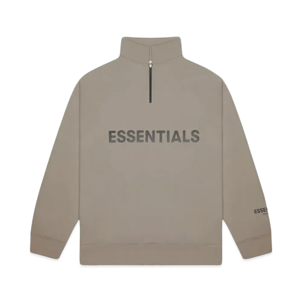 FEAR OF GOD ESSENTIALS Half Zip Pullover Sweater "Taupe"