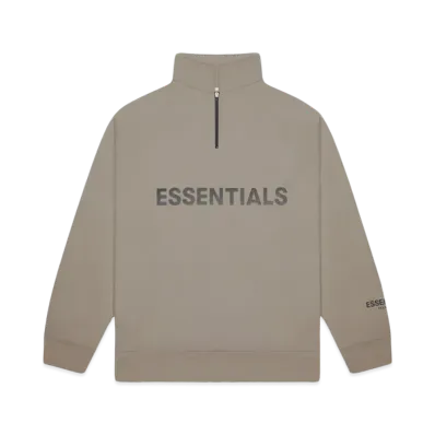 FEAR OF GOD ESSENTIALS Half Zip Pullover Sweater "Taupe"