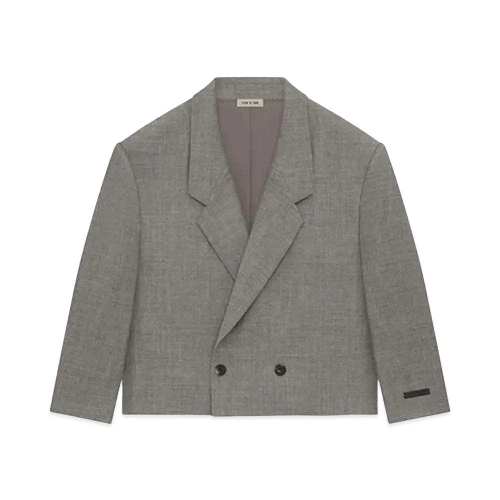FEAR OF GOD ESSENTIALS Wool Canvas Cropped Relaxed Blazer "Titanium"