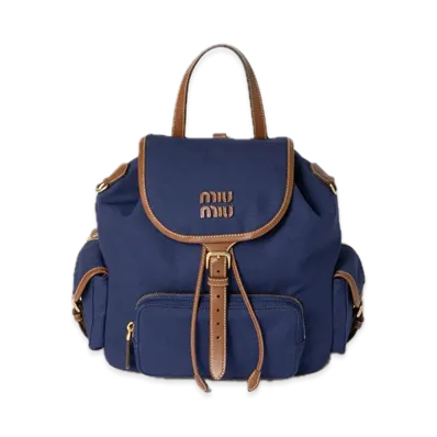 MIU MIU Canvas / Leather Backpack "Blue"
