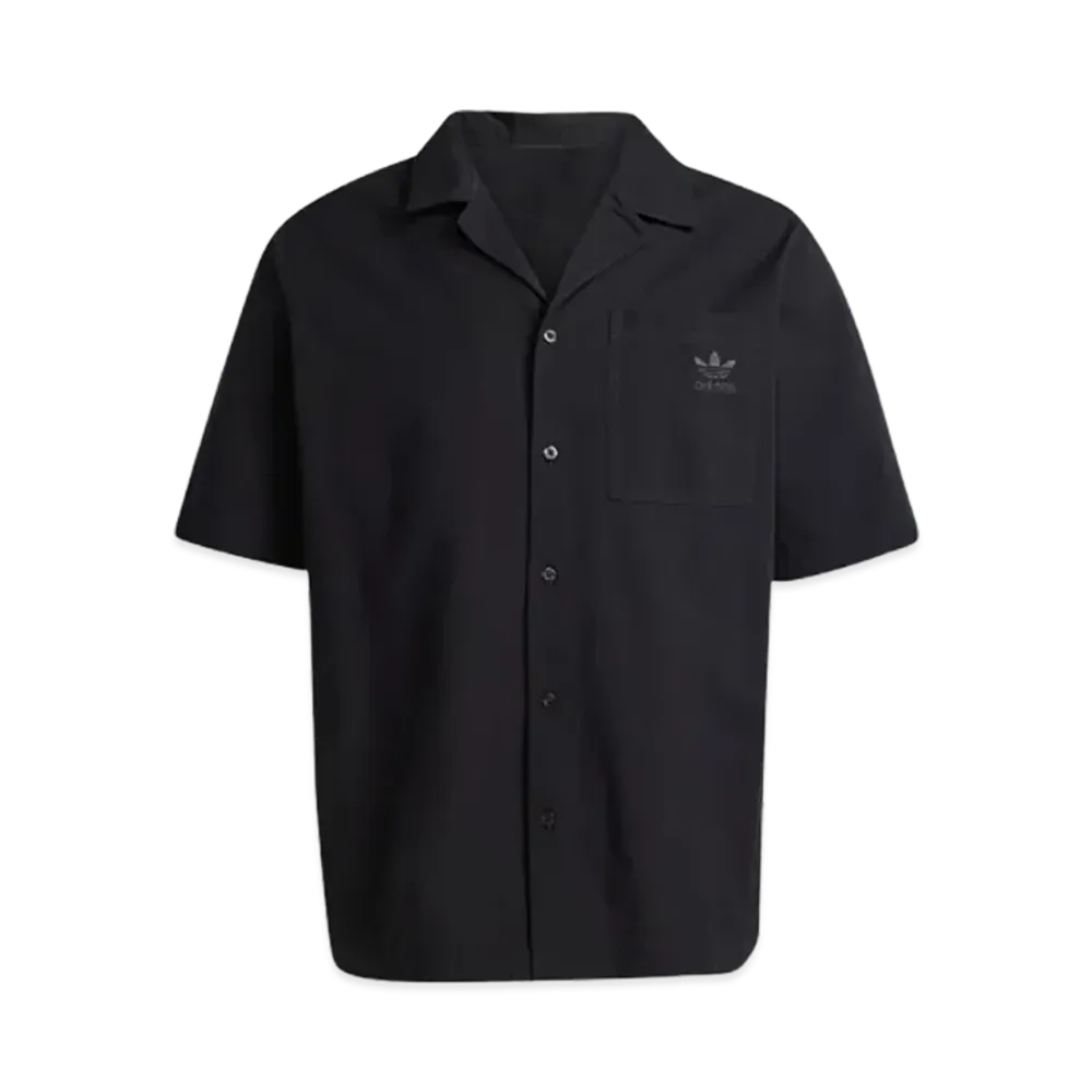 adidas Essentials Seersucker Short Sleeve Shirt "Black"