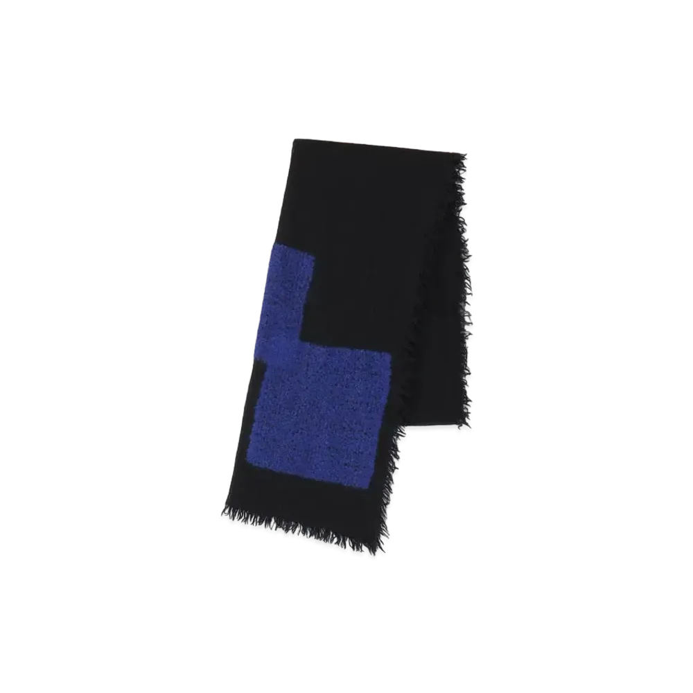 Yohji Yamamoto W GAUZE/KNIT SQUARE NEEDLE/STOLE "Navy"