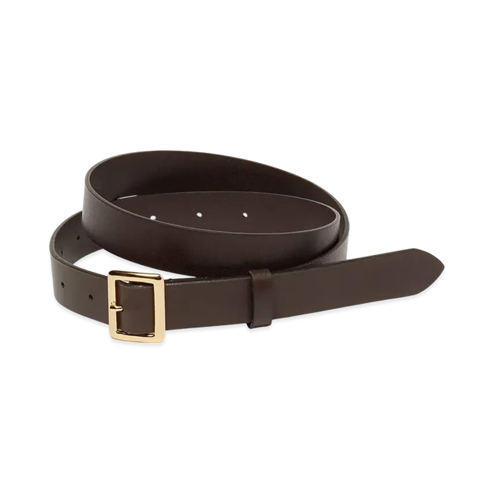 AURALEE Women's Square Buckle Belt "Brown"