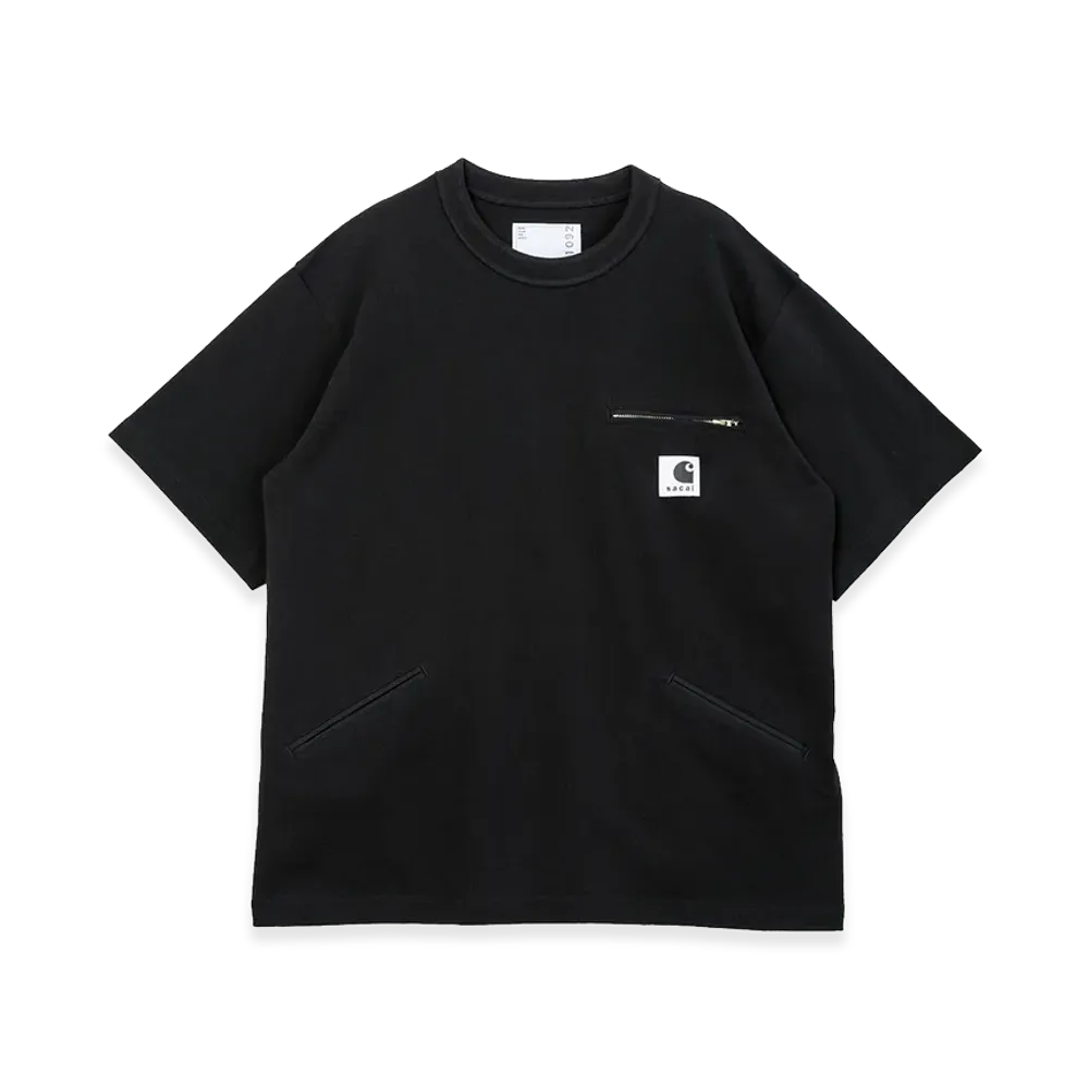 sacai x Carhartt WIP Cotton Jersey T-Shirt "Black"