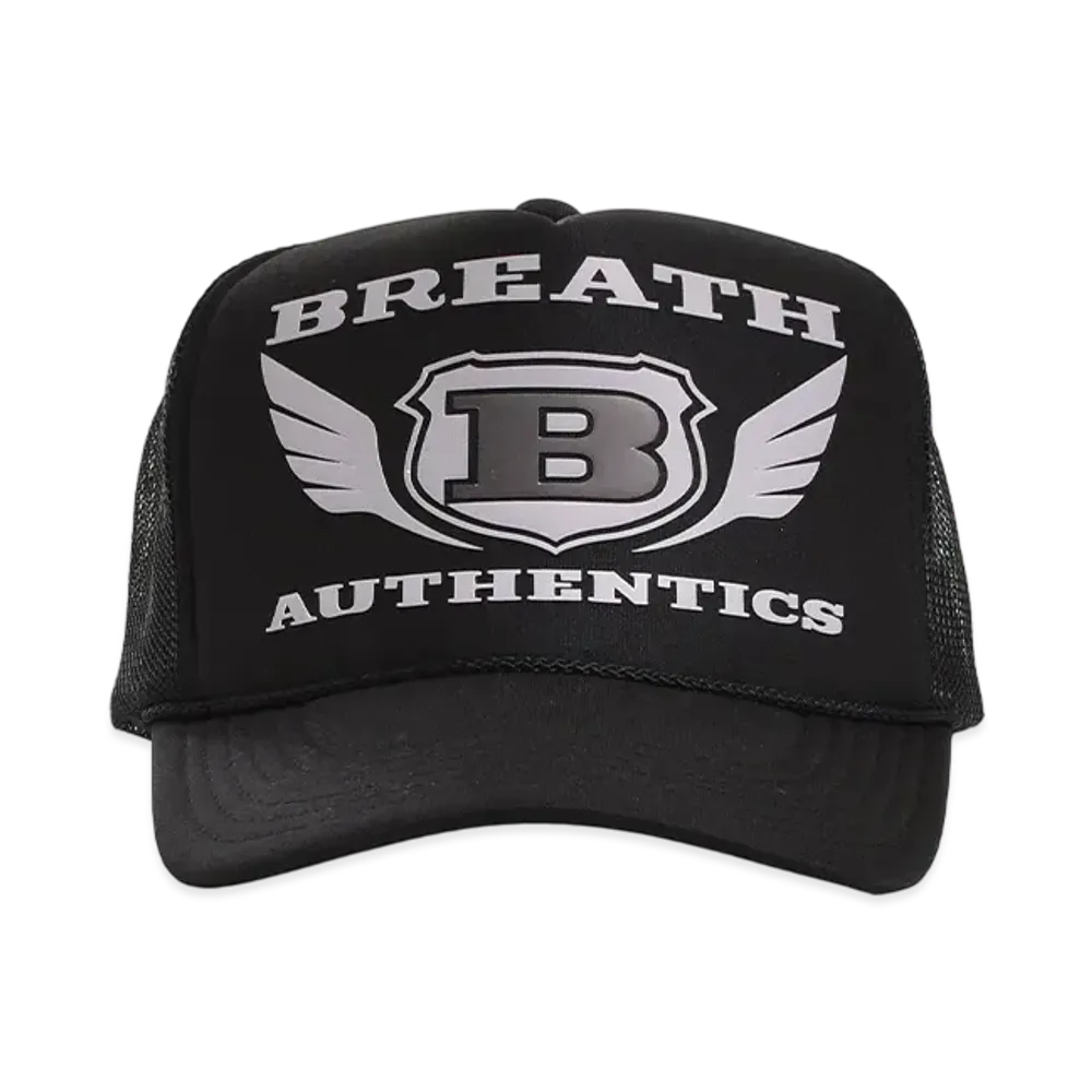 BREATH Wing Logo 3D Mesh Cap "Black Black"