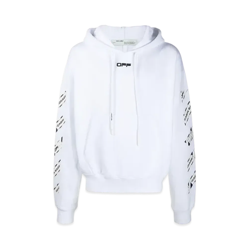 OFF-WHITE Airport Tape Arrows Diag Over Hoodie "White"