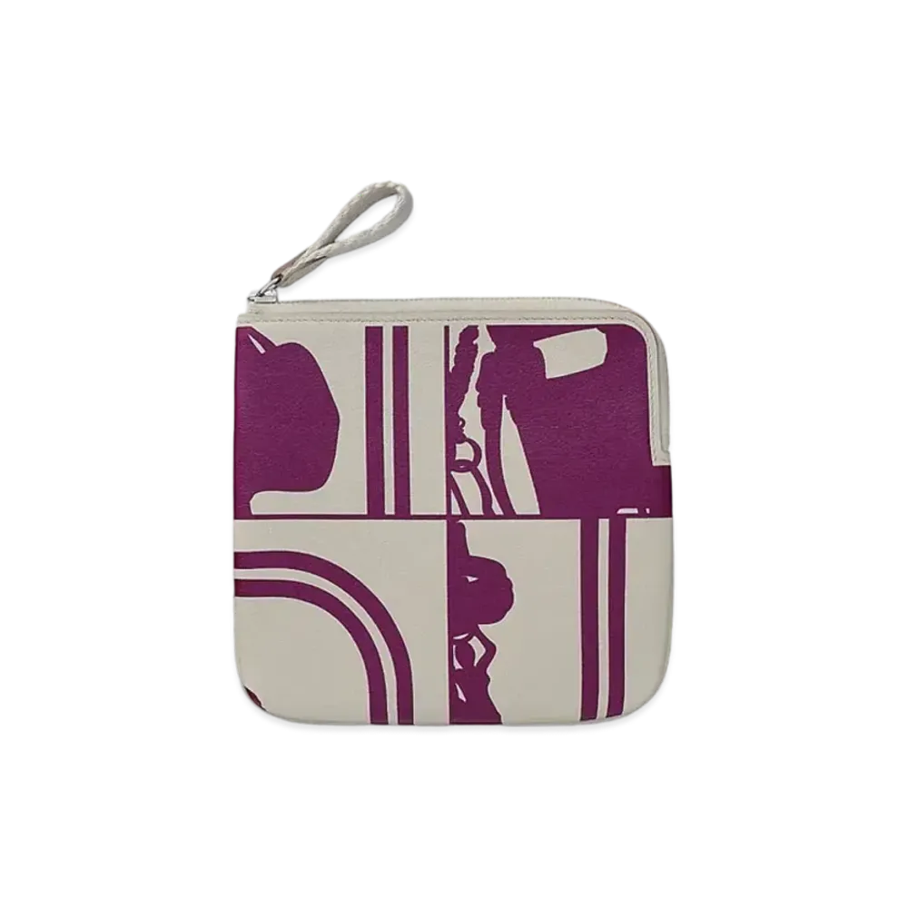 Hermes Carre Pocket Pouch "Beton/Anemone/Beton"