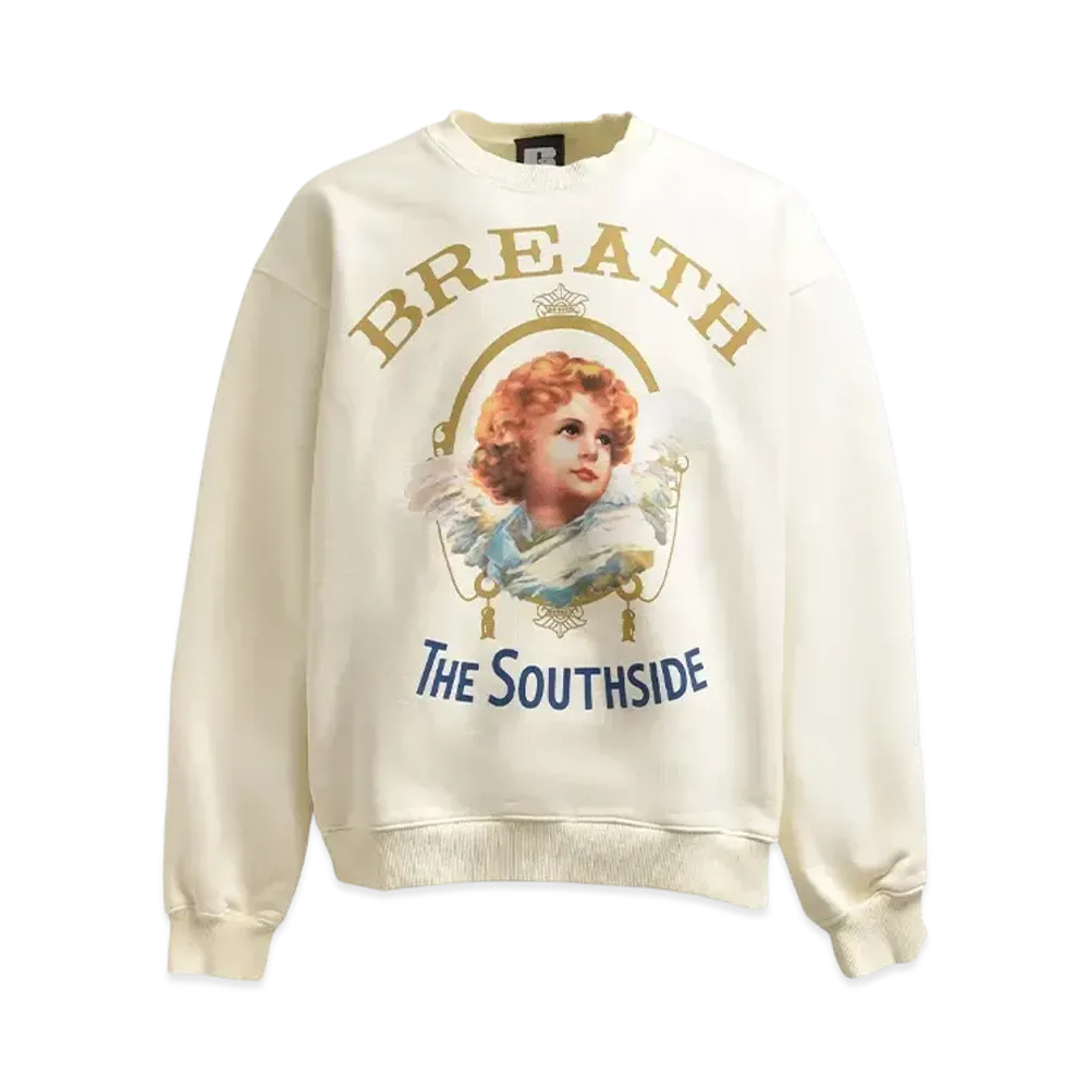 BREATH South Side Angel Logo Crew Sweat "Cream"