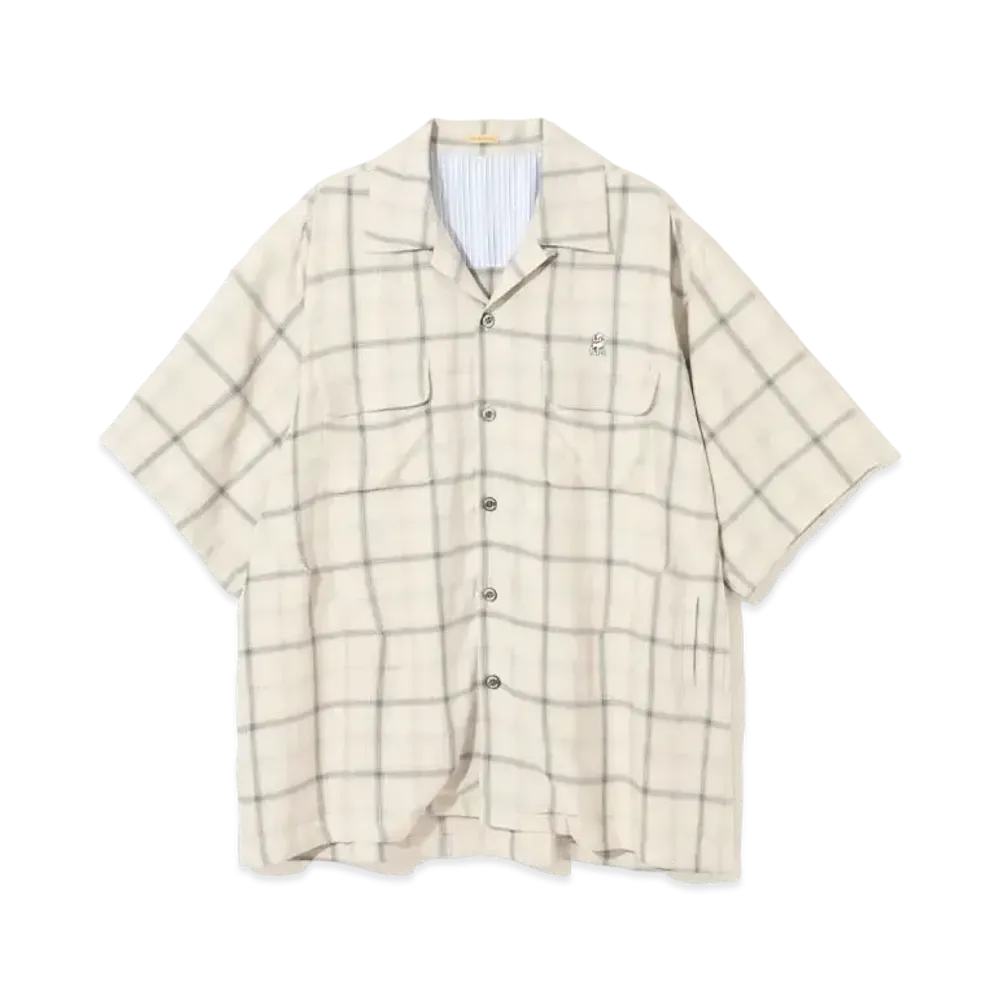 UNDERCOVER Rayon Open Collar Shirt "Ivory CK"