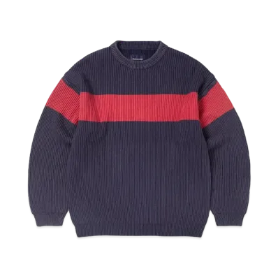 thisisneverthat Washed Block Knit Sweater "Navy"