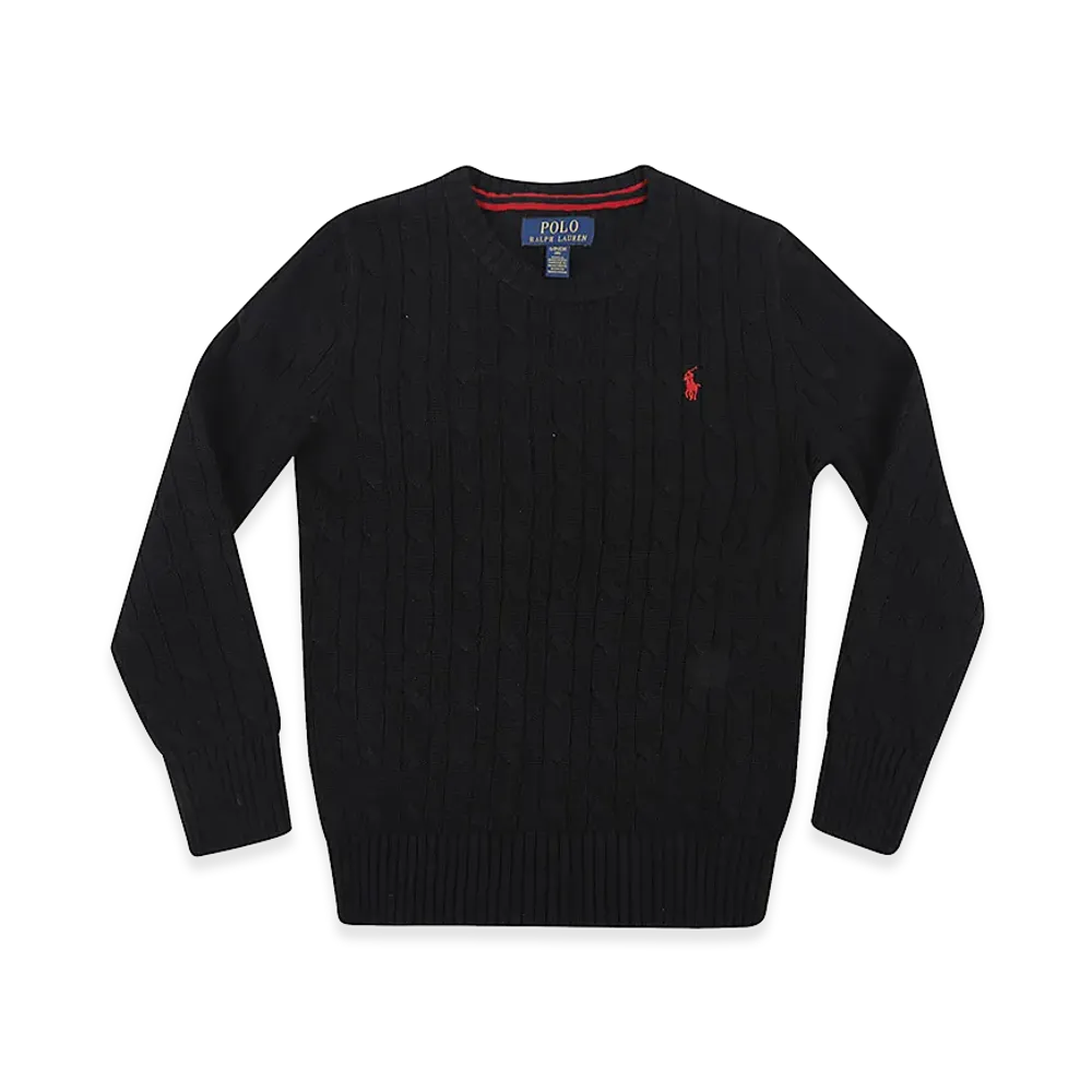 Polo Ralph Lauren Kids L/S Cable Cn-Tops-Sweater "Black"
