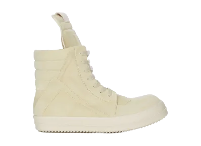 Rick Owens SS26 Geobasket Suede Leather "Butter/Milk"