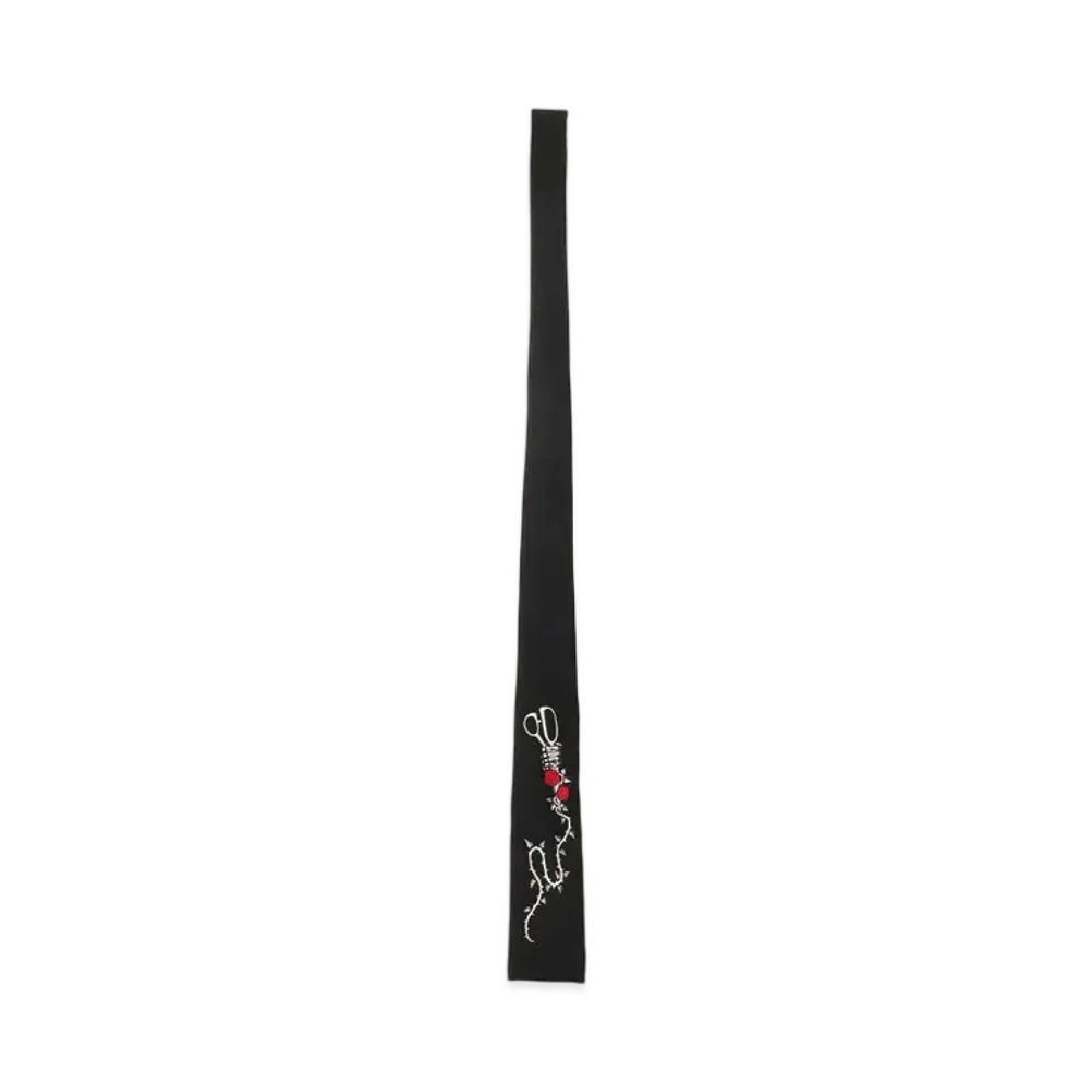 Yohji Yamamoto Pour Homme W/GABARDINE SCISSORS EMBROIDERY TIE "Ivory"