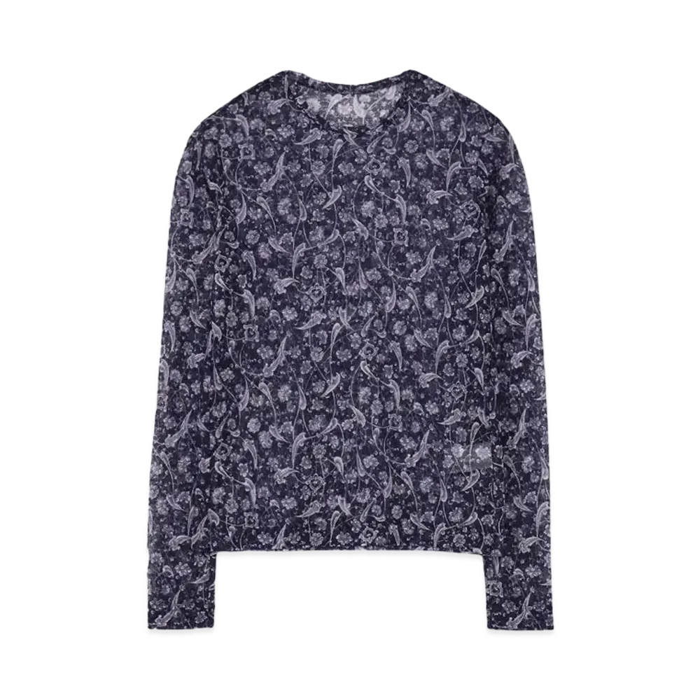 Yohji Yamamoto Y's TURKISH POTTERY PRINT ROUND NECK T "Purple"