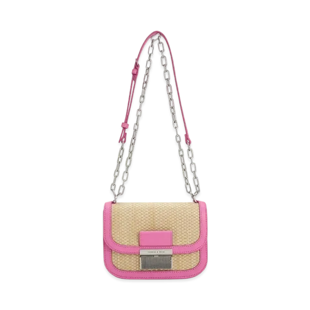 CHARLES & KEITH Charlotte Chain Handle Bag "Pink"