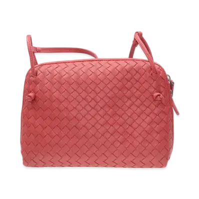 Bottega Veneta Lambskin Crossbody Bag "Red"