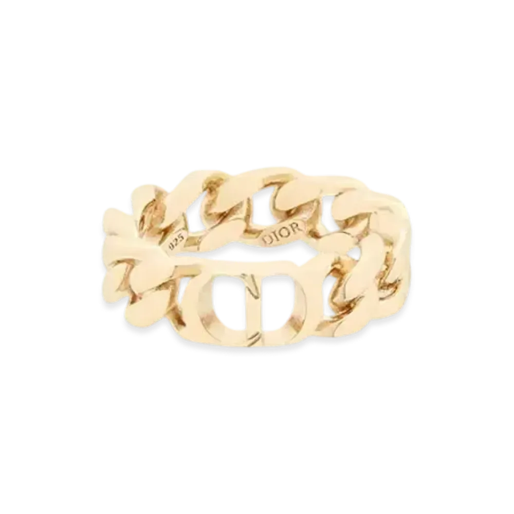 Dior CD Icon Chain Link Ring Gold-Plated Silver "-"