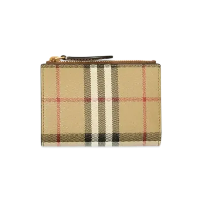 Burberry Small Check Bifold Wallet "Archive Beige"