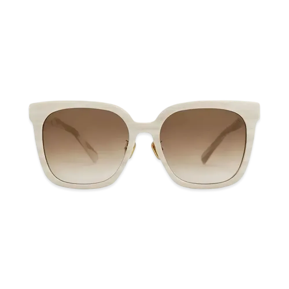 CHARLES & KEITH Open Wire Square Acetate Sunglasses "Cream"