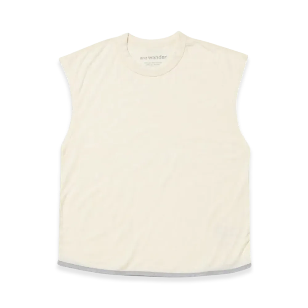 and wander Merino Base Tank Top "Off White"