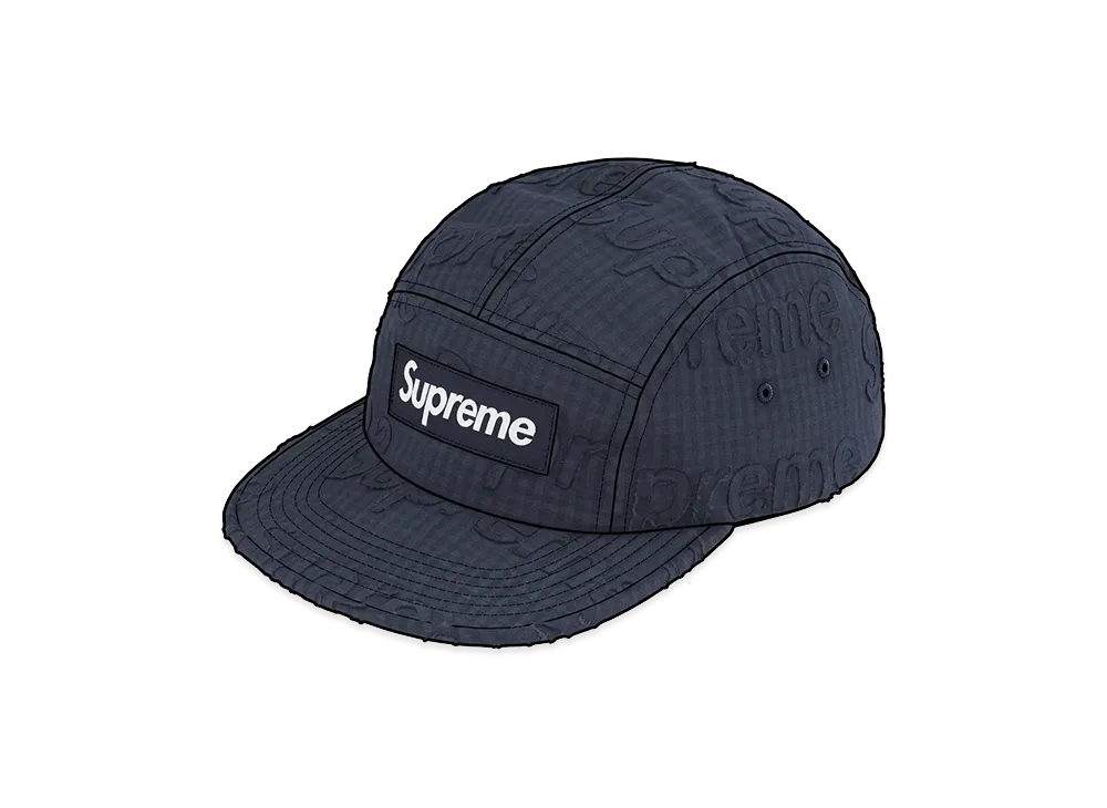 Supreme Monogram Gingham Camp Cap "Navy"