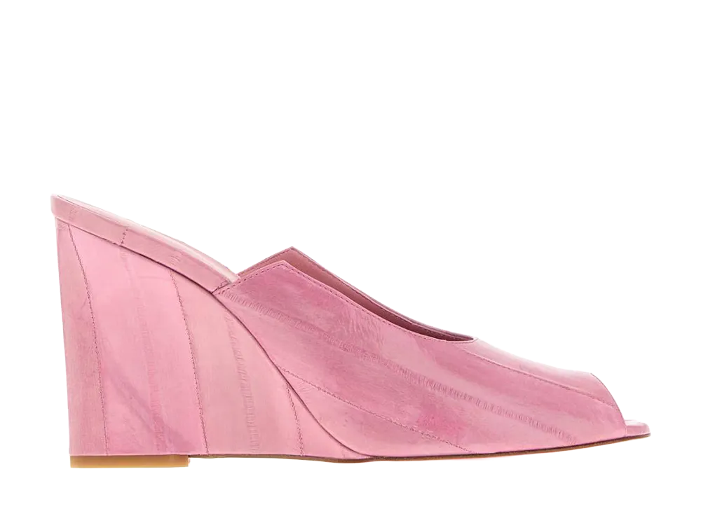 FENDI Women's Pink Leather Arco Wedges "Pink"
