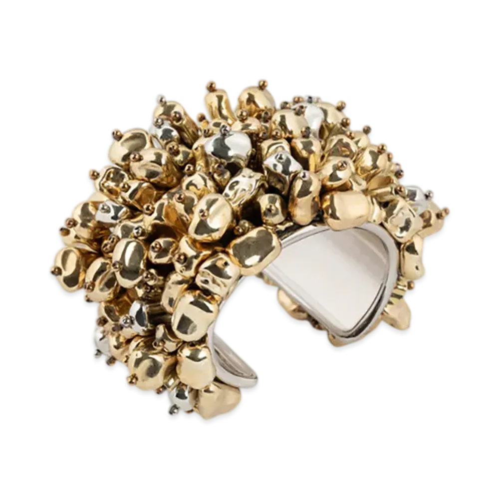 DRIES VAN NOTEN Women's Embroidered Cuff Bracelet "Gold"
