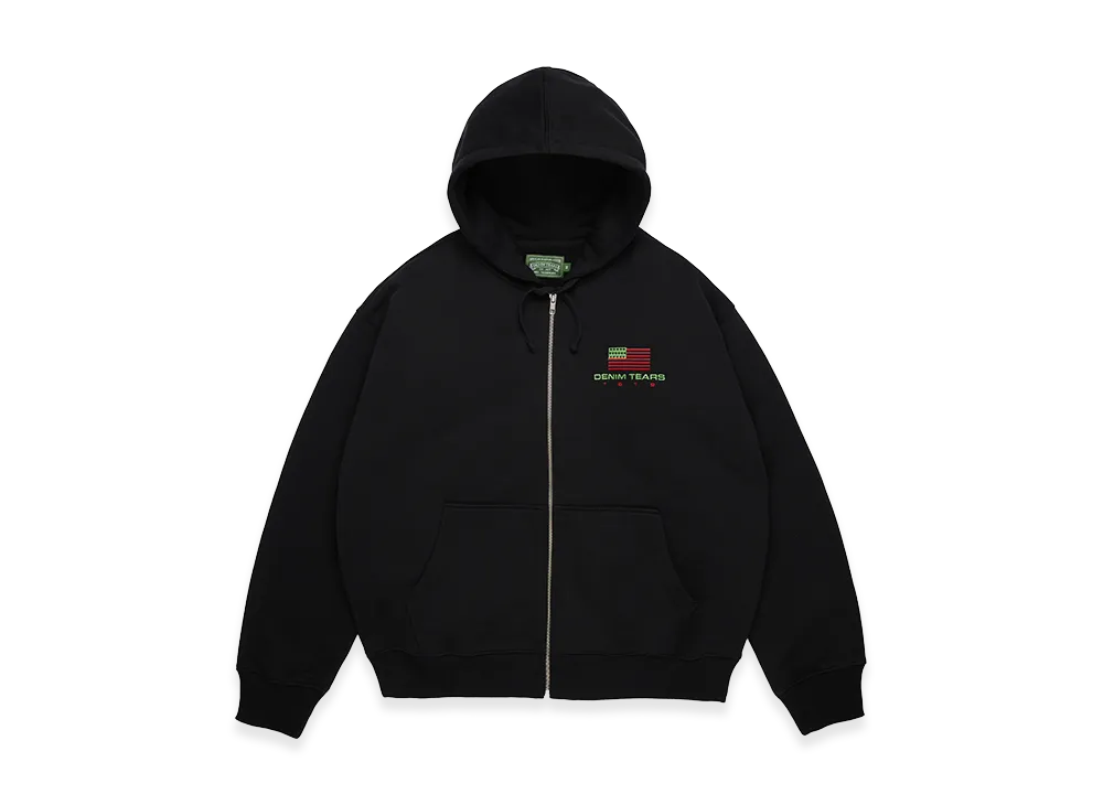 DENIM TEARS Pan African Zip Hoodie "Black"