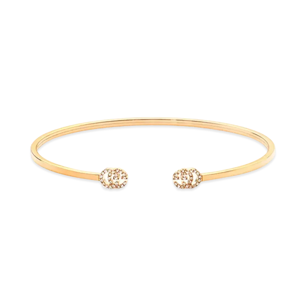 GUCCI Double G Cuff With Diamonds "Gold"